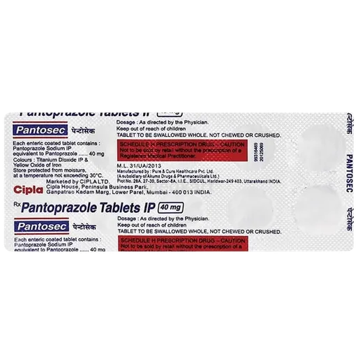 pantosec 40mg tablet 10's